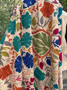 Luxury Hand Embroidered Suzani Quilt with Traditional Floral Motifs – Artisan Crafted Boho <b>Bed</b> <b>Cover</b> for Bedroom Décor - Product Image 2