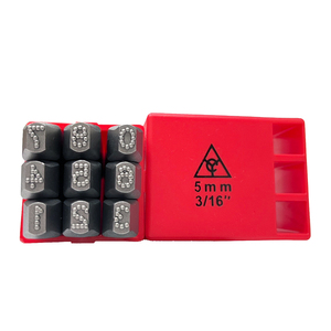 YC609 Kit de poinçons numériques ronds en acier de 5 mm (0-8) 9 pièces, marquage à faible contrainte, Cr-V 6150 HRC 58-62, pièces aérospatiales OEM/ODM Taïwan - Product Image 2