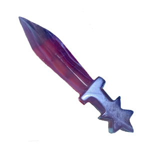 Cuchillo de daga de fluorita de cristal de alta calidad, regalos de Festival tallados a mano, piedra artesanal de cristal para decoración del hogar, mayorista - Product Image 6