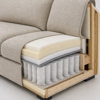 Canapé sectionnel compressé sous vide, revêtu de tissu, gain de place, avec chaise longue, 269 x 175 x 59 cm, pour salon