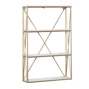 ชั้นวางของลอยติดผนังแบบใหม่กรอบโลหะสีดำสำหรับตกแต่งบ้านโรงแรม - Product Image 4