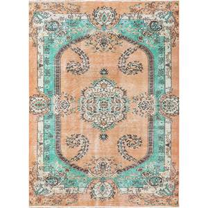 Alfombras de Lana Anudadas a Mano de Gran Tamaño, Diseño de Medallón Rojo y Naranja, para Sala de Estar o Pasillo - Pae-3309 - Product Image 1