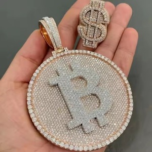 Joyería de rapero Hip Hop moneda USD símbolo colgante pasa diamante probador Vvs Moissanite lujo personalizado encanto collar colgantes - Product Image 1