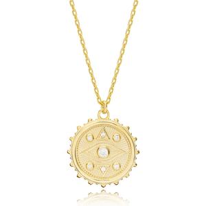 Delicado medallón ojo diseño collar venta al por mayor hecho a mano 925 joyería de plata esterlina - Product Image 3