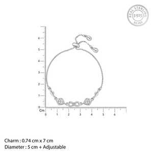 Silver <b>Infinity</b> Zircon Bracelet with Gold and Rhodium Plating White Gold and <b>Rose</b> Gold Charm Bracelets Religious Style Bangles - Product Image 5