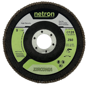 Disco de aleta de zirconio T29 de alta resistencia Netron de 125x22mm (5 pulgadas) para acero, metal, molienda por soldadura y fabricación | OEM/ODM personalizado - Product Image 1