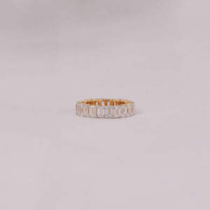 Alliance unisexe plaquée or 18 carats Full Eternity, diamant de laboratoire radiant cut, diamant de mariée certifié sans conflit - Product Image 1