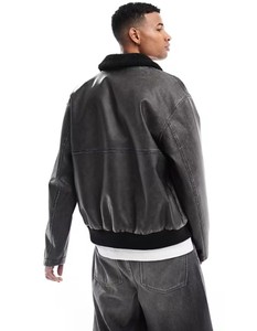 แจ็กเก็ตผู้ชายหนังแกะสไตล์นักบินลำลองสำหรับฤดูหนาวไซส์ใหญ่หนังเทียมมีซิประบายอากาศได้ดีอบอุ่นสำหรับการใช้งานกลางแจ้ง - Product Image 3