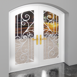 ประตูทางเข้าด้านหน้าทำจากเหล็กดัดที่มีโครงสร้างทนทานและเนื้อหาพื้นเมืองสำหรับการออกแบบบ้านที่ยาวนาน - Product Image 2