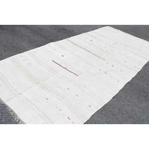 พรมขนาด 6.4x13.3 ฟุต, พรมวินเทจตุรกี, พรมลายทางสีขาวแดง - Product Image 2