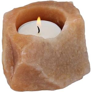 Améliorez votre espace avec le bougeoir au sel de l'Himalaya rose foncé Natural Elegance-Sian Enterprises - Product Image 6