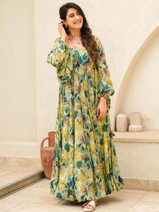 Thanh Lịch Mới Thiết Kế Nặng Rayon Của Phụ Nữ <span class=keywords><strong>Kurtis</strong></span> Thiết Lập Tinh Tế Bốn Bên In Làm Việc Chi Tiết Cho Lễ Hội Mặc - Product Image 4