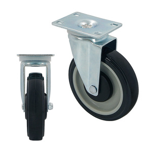 Rueda Giratoria de 127 mm de Diámetro, Rodillo Industrial de TPU con Rotación de 360 Grados, Soporte de Aleación de Zinc, Herraje para Armario - Product Image 1