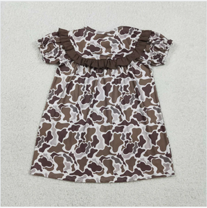 Robe pour fille GSD3526 avec broderie « Daddy's Girl » et motif camouflage marron - Product Image 4