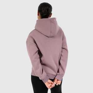 Sudadera con capucha informal de gran tamaño para mujer, jersey de lana para otoño e invierno con técnica lavada, Sudadera con capucha lisa de talla grande - Product Image 2
