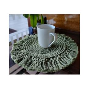 Napperons en macramé les plus populaires Forme ronde Finition naturelle Porte-casseroles les plus exigeants Décoration de table à manger dans les hôtels - Product Image 1