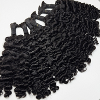 Cheveux humains bouclés en vrac, noir naturel, sans trame, boucles souples et rebondissantes pour tresses, tresses bohèmes, tresses sans nœuds