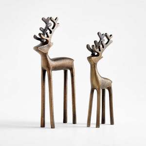 Sculpture élégante de renne de Noël, statuettes d'élan dorées pour les décorations de fêtes festives, décoration de mariage et cadeaux de saison - Product Image 5