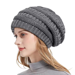 Wholesale Warm <b>Slouchy</b> Winter <b>Hats</b> for Women,Oversized Cable Knit <b>Hat</b> Skull Cap Satin Lined <b>Beanie</b> With Custom Logo - Product Image 4