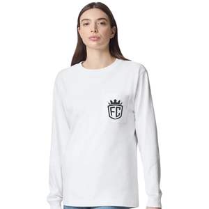 Camiseta informal de manga larga para mujer, de algodón suave, con cuello redondo, color sólido, con bolsillo, ajuste cómodo - Product Image 5