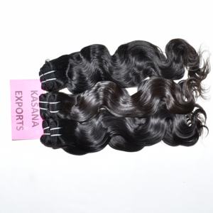 Non traités en gros 100% cheveux humains vierges indien vague profonde cuticule aligné couleur naturelle noir femmes cheveux 8A qualité pas cher - Product Image 1