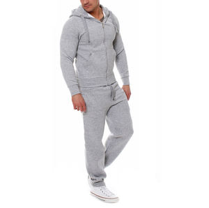 High Quality <b>100</b>% Cotton Custom Pullover Sweat Suits for Men Breathable Solid Pattern Track Suits Winter Jogging Set - Product Image 1