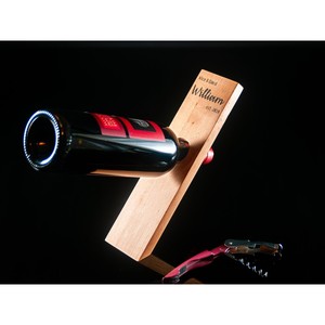 <b>Personalised</b> Beech Wine <b>Bottle</b> Holder Custom Engrave Wooden Floating Wine Holder Balanced Wine Display Housewarming Gift - Product Image 4