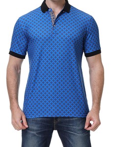 เสื้อโปโลผู้ชาย220กรัมปรับแต่งได้สีทึบผ้าฝ้ายโพลีเอสเตอร์สำหรับใส่เล่นกอล์ฟ - Product Image 3