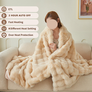 New Bubble Rabbit <b>Fur</b> Electric <b>Blanket</b> Carbon Fiber Far-Infrared Heating Soft to the Touch Warm Cozy Zero Magnetic Field - Product Image 2