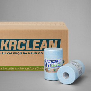 Krclean ม้วนทำความสะอาดครัวสีฟ้า200แผ่น20x20ซม., ผ้าขนหนูกระดาษดูดซับ1ชั้นสำหรับเช็ดพื้นผิว - Product Image 3
