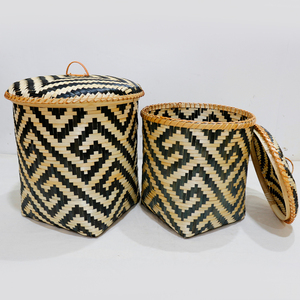 Artex Dong Thap Factory Bamboo <b>Laundry</b> <b>Basket</b> <b>Foldable</b> Bamboo Handle Hamper for Clothes and Home Storage - Product Image 2