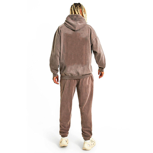 Survêtement à capuche streetwear délavé à l'acide de haute qualité, décontracté, vente en gros, unisexe, XXL, logo personnalisé, sweat-shirt lourd, régulier, printemps - Product Image 2