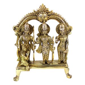 Estatua de Ram Darbar de Latón de 12 Pulgadas Hecha a Mano de Calidad Estándar para Decoraciones de Diwali y Uso Diario en Pooja al Mejor Precio - Product Image 1