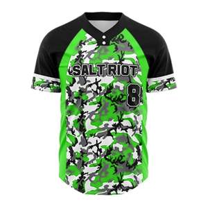 Camiseta de béisbol y softbol de camuflaje para hombre personalizada de alto rendimiento, superventas, ropa deportiva sublimada impresa transpirable - Product Image 3