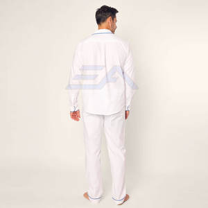 ชุดนอนลำลองผู้ชาย 2 ชิ้น ผ้าโพลีเอสเตอร์/คอตตอน แขนยาว มีกระเป๋า เสื้อผ้าฤดูหนาว ระบายอากาศได้ดี - Product Image 4