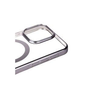 Coque de téléphone portable en polycarbonate rigide mat compatible MagSafe, édition argentée Netzy pour iPhone 15 Pro, finition mate élégante - Product Image 2