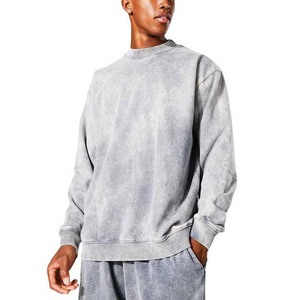 เสื้อสเวตเตอร์ผ้าฝ้าย100% แบบมีฮู้ดซักแบบวินเทจคอกลมทรงฮิปฮอปโอเวอร์ไซส์ - Product Image 1