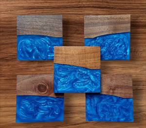 Dessous de verre en résine en bois personnalisé de style classique fait à la main de haute qualité carré et rond Design unique Taille personnalisée - Product Image 4