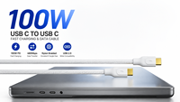 Cable USB C de Nailon de 1.5m, 100W PD, Carga Rápida y Transferencia de Datos, Versión USB 2.0, Conector Tipo C Dorado de Alta Calidad con Logotipo Personalizado, 5A