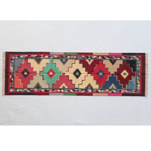 Tapis multicolores Tapis abordables en coton fabriqués à la main d'usine indienne - Product Image 1