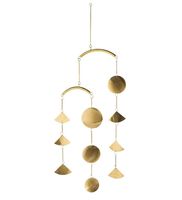 Décoration murale en métal doré avec breloques étoile, lune et œil, décoration moderne