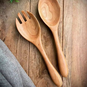 เซิร์ฟเวอร์สลัดไม้ทำด้วยมือสำหรับตกแต่งในรูปแบบใหม่เครื่องใช้บนโต๊ะอาหารไม้ทำด้วยมือ - Product Image 1