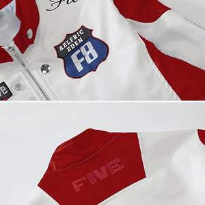 Veste de baseball réversible unisexe vintage en laine/cuir écologique avec imprimé « Foaming Love » et lettres pour homme, style universitaire, col montant - Product Image 3