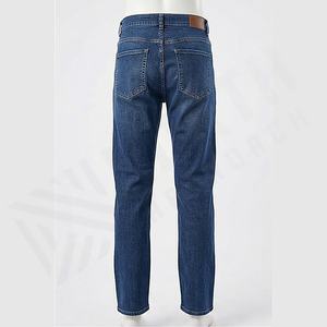 Jeans en denim personnalisés pour hommes, couleur unie, fabriqués sur mesure, 100% coton, décontractés, coupe slim droite, techniques brodées - Product Image 2