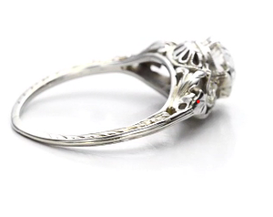 Vintage ancienne forme européenne Art déco anneaux pour cadeau en gros mode bijoux trois pierres bague de mariage Antique bagues de fiançailles - Product Image 6