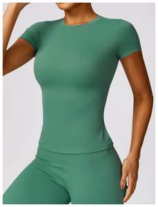 T-shirt de sport vintage d'été pour femmes de haute qualité coupe ample solide à manches courtes conception d'impression respirante - Product Image 3