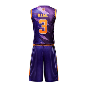 Conjuntos de uniformes de baloncesto ajustados de tamaño adulto más vendidos, diseño profesional de talla grande, logotipo personalizado, estampado transpirable, 100% poliéster - Product Image 3