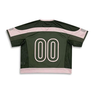 เสื้อฟุตบอลอเมริกันพิมพ์ลายตาข่ายพิมพ์ซับลิเมชันชุดสตรีทแวร์เสื้อครอปไซส์ใหญ่พิเศษออกแบบได้ตามต้องการ - Product Image 4