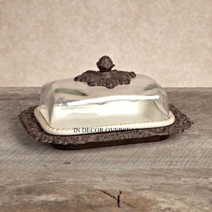 Plato de almacenamiento de mantequilla y queso de aspecto atractivo HECHO DE Metal de calidad premium chapado en oro, suministro de vajilla para Hotel y restaurante - Product Image 3