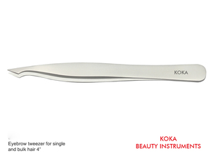 Pinza de Nariz de aguja en ángulo Tamaño 4,5 pulgadas (Mejor para pestañas) por Koka International - Product Image 2